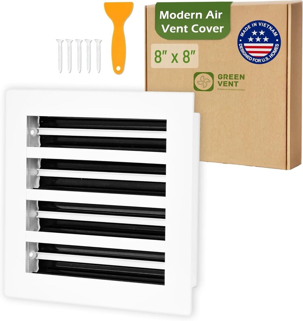 GREEN VENT Modern AC Vent Cover 8x8 Duct Opening Aluminum Linear Slot Diffuser